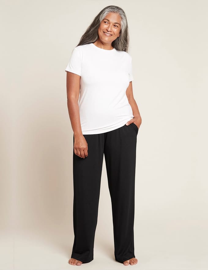 Boody - Bamboe Dames T-shirt ronde hals - Wit / M