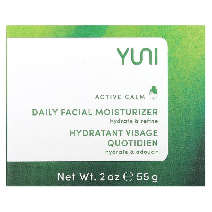 Yuni Beauty, Active Calm, Hydratant Visage Quotidien, Pour Tous Types de Peau, 2 oz (55g) green