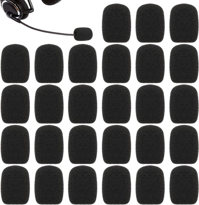 Microfoonhoes Schuim - Popfilter Windkap - Studio Opnames - Universele Pasvorm - 30 Stuks - Zwart