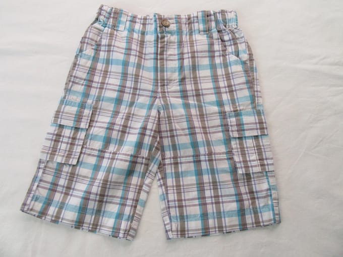Noukie's - Bermuda - Geruit - Jongens - Wit , blauw paars , bruin - 3 jaar 98