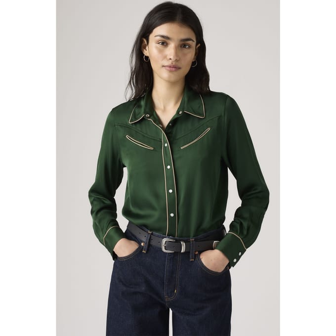 Levi's Bradie Archival Shirt Maat: M | Longsleeves Outlet | Dames | Groen