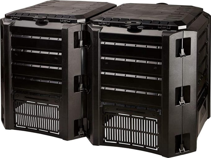 Compostsysteem 2 vaten 800 L - zwart