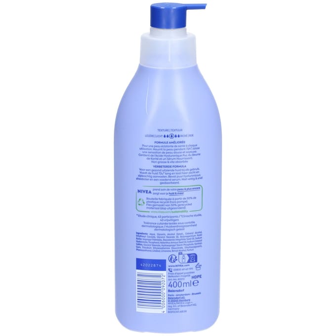 Nivea Zachte Hydraterende Lichaamsmelk 72H Droge Huid 400 ml