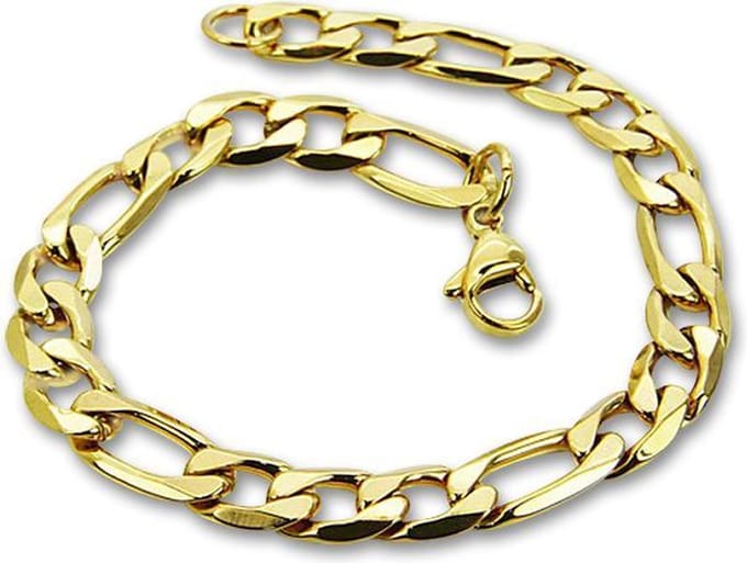 Amanto Armband Basiel G - 316L Staal - Figaro Schakel - 7,5mm - 21cm
