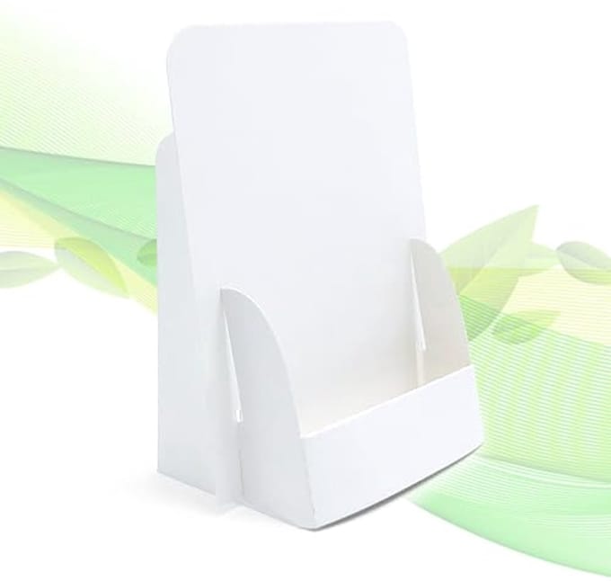 Opvouwbare Flyerstands voor DIN A6 - Ecologische Brochurehouder in Wit-eco Karton