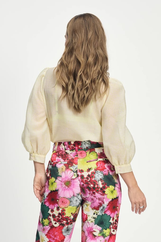 POM Amsterdam Blouse - Lime Dots Yellow Taglia: 38 | Maglie a manica lunga Outlet | Donna | Verde