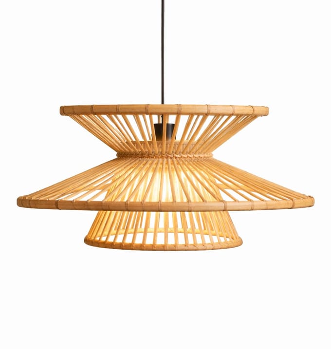 Groenovatie Bamboe Hanglamp - Handgemaakt - Naturel - ⌀60 cm