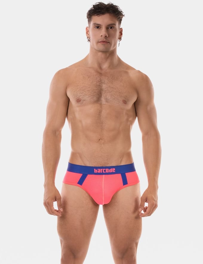 Barcode Berlin Brief Sonny Neonpink-Royal - MAAT M - Heren Ondergoed - Slip voor Man - Mannen Brief