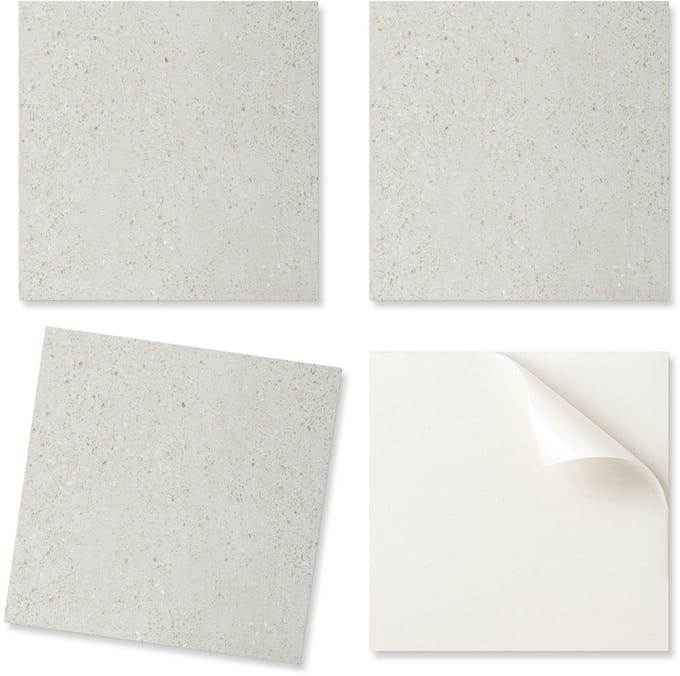 Set vinyltegels met print van steen met deeltjes 9x30x30 cm