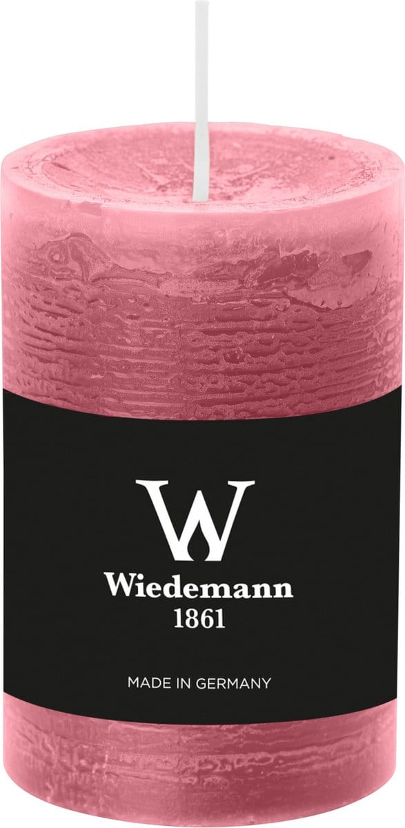 Wiedemann Cilinderkaars/stompkaars - rustieke kaars - oudroze - 6 x 9 cm - 30 branduren