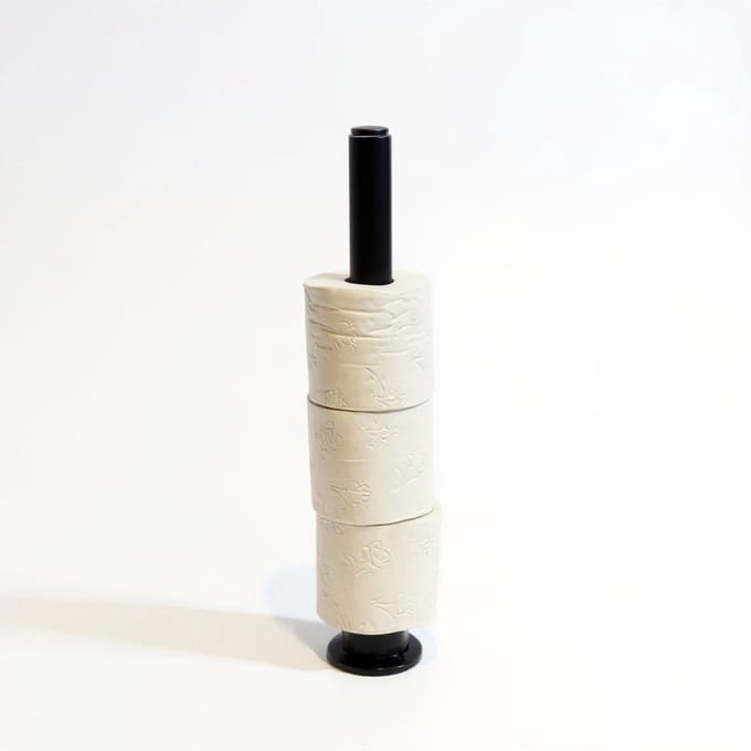 Design85 Industriële WC Rolhouder Staander Zwart 1 Stuk Strak Modern Design