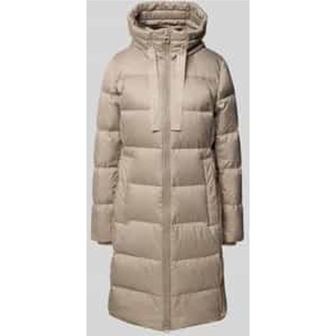 Shaped fit lange donsjas met capuchon