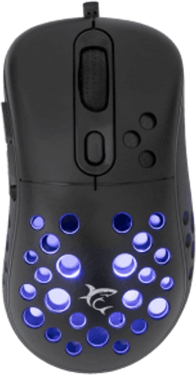 Witte Shark - AZRAEL-B - Gaming muis - 12800 - Zwart