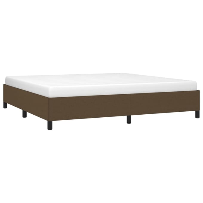vidaXL - Bedframe - zonder - matras - stof - donkerbruin - 200x200 - cm