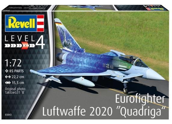 1:72 Revell 03843 Eurofighter "Luftwaffe 2020 Quadriga" Plane Plastic Modelbouwpakket