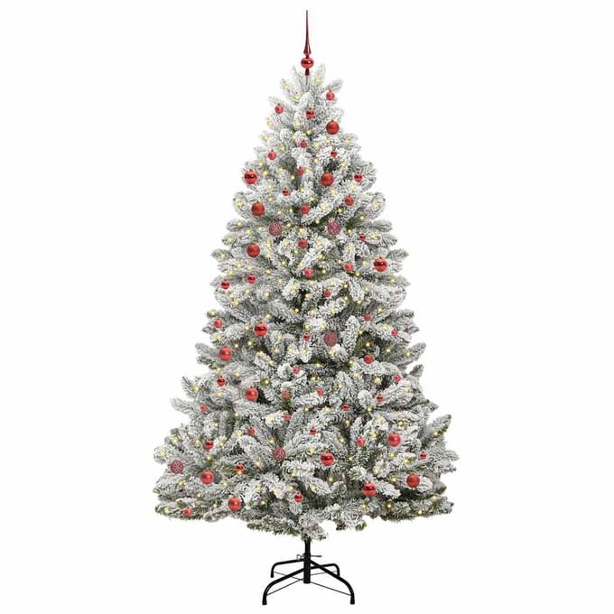 vidaXL - Kunstkerstboom - 210 - cm - 300 - LED's - Warmwit - PVC - en - Staal