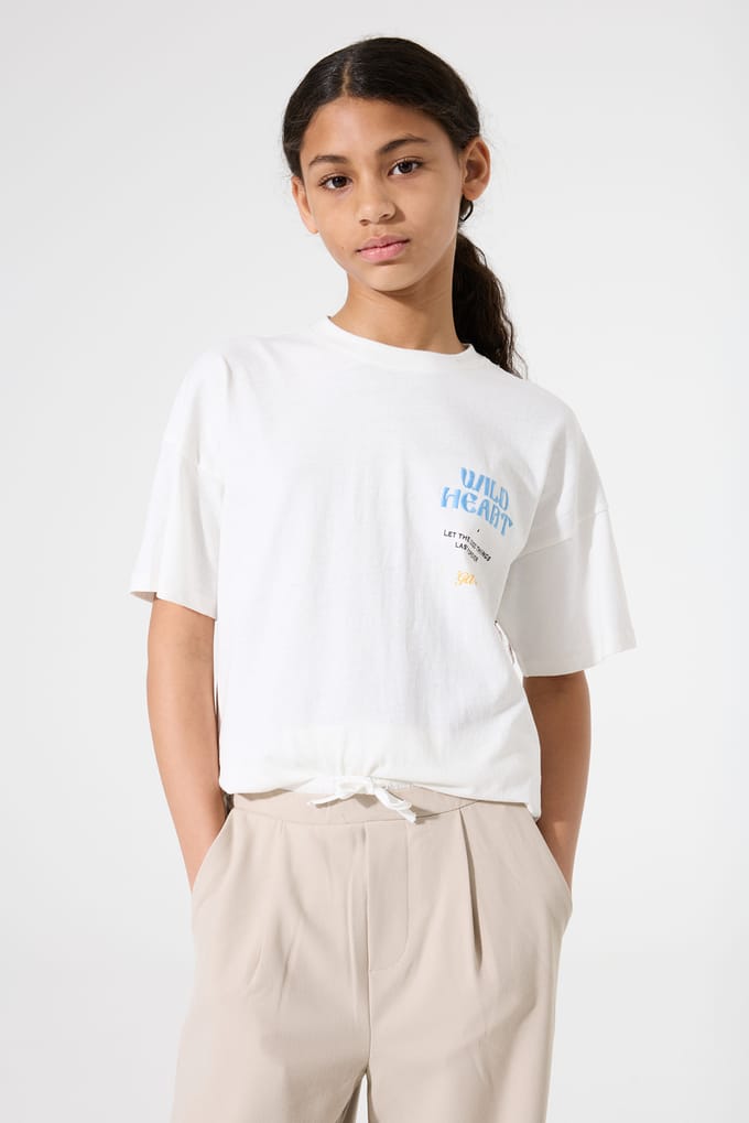GARCIA Meisjes Print T-shirt Wit Korte mouw