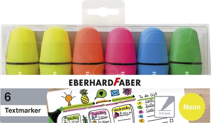 Eberhard Faber tekstmarker mini - etui 6 stuks - markeerstift - EF-551414