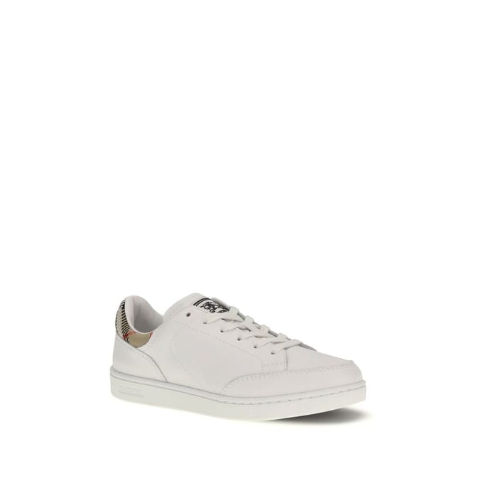 Burberry Witte Kalfskin Bos Taurus Lage Sneakers