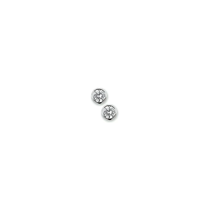 Oorknoppen Zirkonia Zilver Gerhodineerd Glanzend 5.0 mm