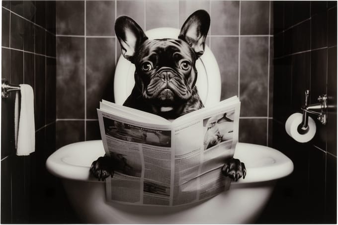 J-Line wanddecoratie Bulldog - glas - mix