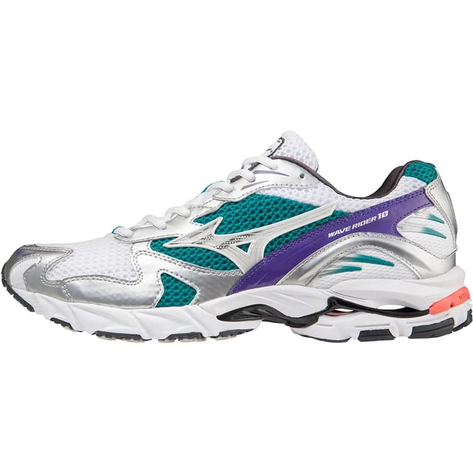 Mizuno Wave Rider 10 Sport Sneakers - Leatherlook - Heren - Wit - Maat 42