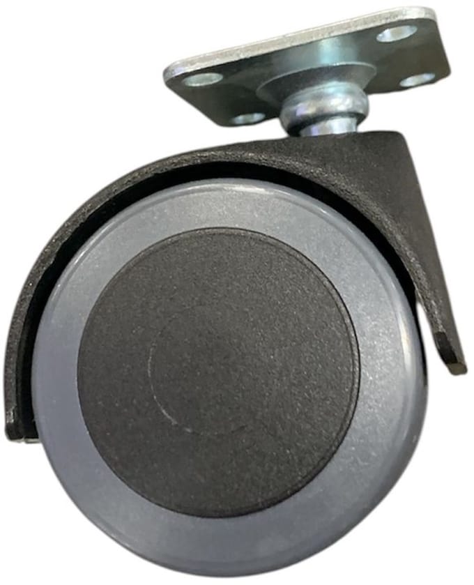 Parketwiel - met plaat - 50mm - 20kg - zwart