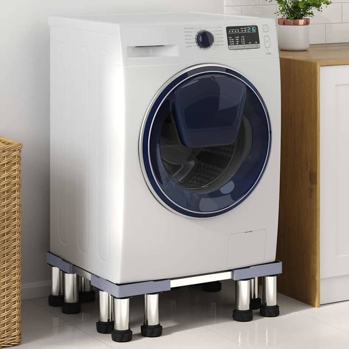 vidaXL - Wasmachinebasis - Grijs - 67 - x - 67 - x - 21.5 - cm - Roestvrij - staal