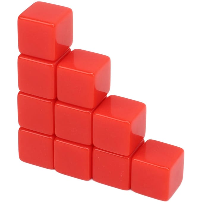 30 Stuks 16mm Dobbelsteenset Zeszijdig Blanco Dobbelstenen Beschrijfbare Kubussen Spel voor Wiskundeonderwijs Educatie Rood rood