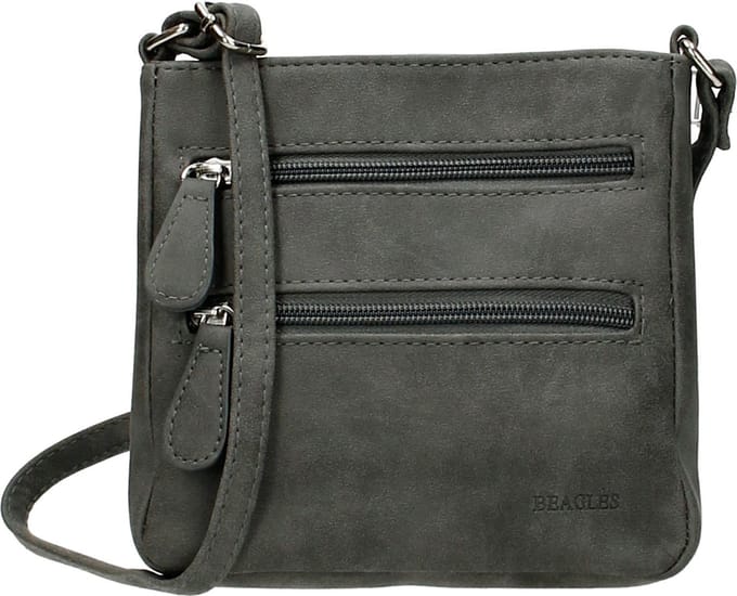 Beagles Crossbody Schoudertasje 16219 Grijs Ritsvakken