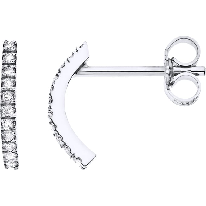 Half Hoop 0090 Cts Diamond Jewellery White Gold