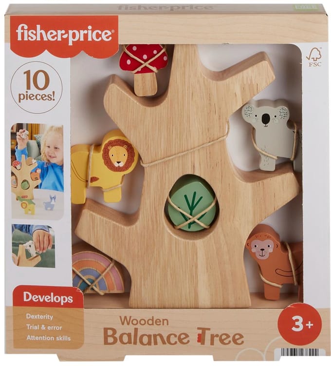 Fisher Price Houten Stapelboom Grijp- en bijtspeelgoed