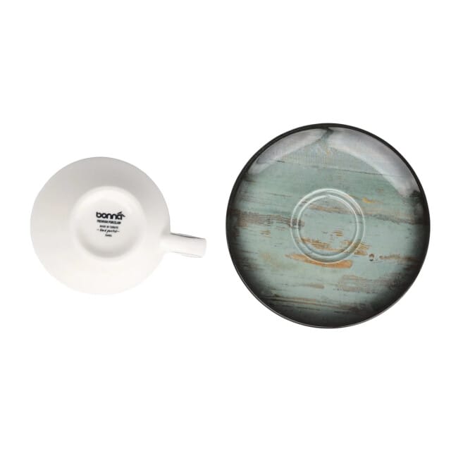 Bonna Madera - Thee kopjes & schotel - 230 cc - Porselein - set van 6