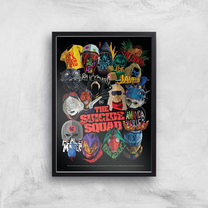 Suicide Squad Poster Giclee Art Print - A4 - Black Frame