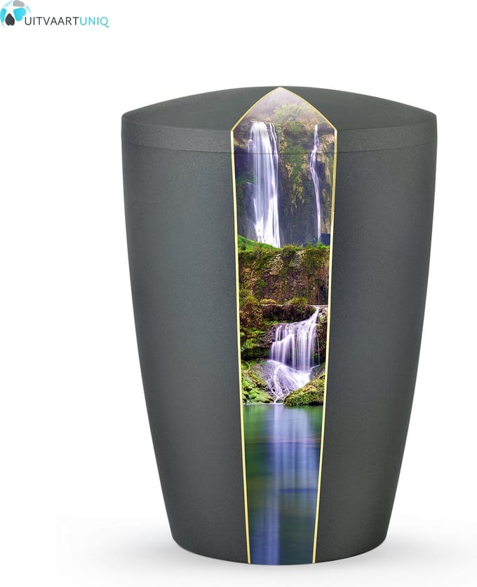 Urn antraciet fluweel waterval - bio