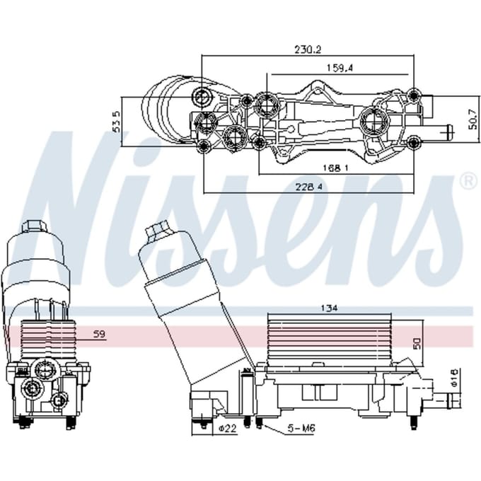 Olie radiator, motorolie NISSENS 91336
