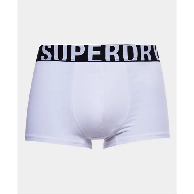 Superdry Dual Logo Trunk Boxers 2 Eenheden Wit,Zwart S Man