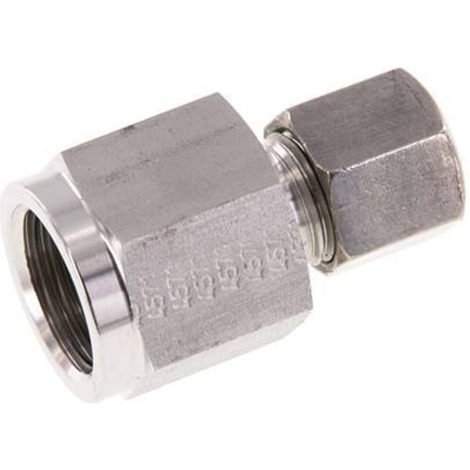 8S & G1/2'' RVS Rechte Snijringkoppeling Binnendraad voor manometers 630bar ISO 8434-1