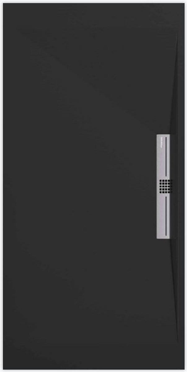 Sanifun douchebak Stone Side Black Smooth 1600 x 800 S