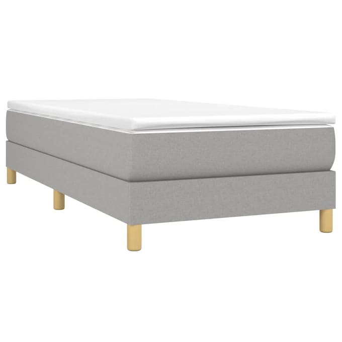 vidaXL - Boxspring - bed - 90x190 - cm - stof - lichtgrijs