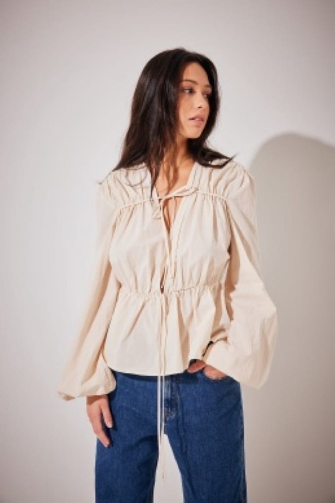 NA-KD Drawstring Detailed Blouse Dames Blouse - Maat 36