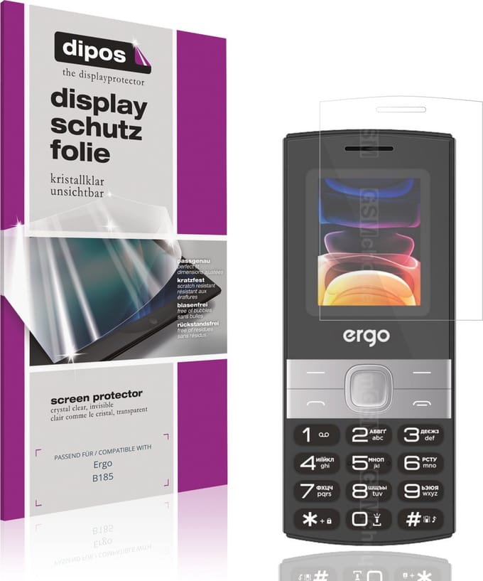 dipos – 4x Beschermfolie geschikt voor Ergo B185 | Krasbestendige & heldere Screenprotector Ultra-Thin