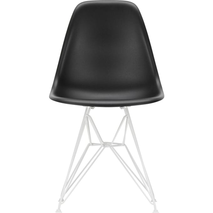 Vitra DSR Eames Plastic Side Chair - diepzwart RE - wit - diepzwart RE