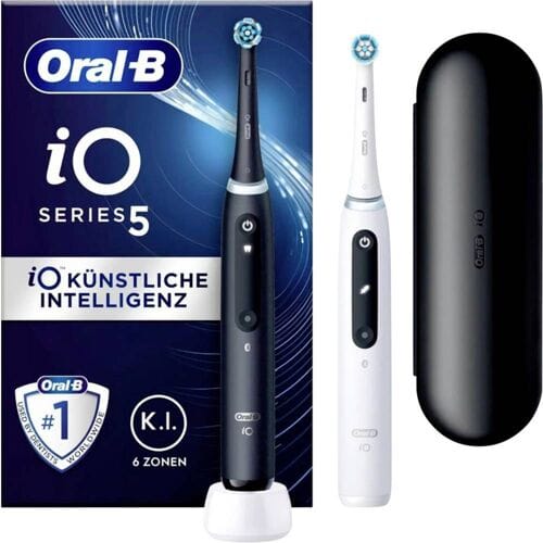 Oral-B iO Series 5 Duo - Elektrische Tandenborstel - 2 stuks - Zwart & Wit - Bluetooth