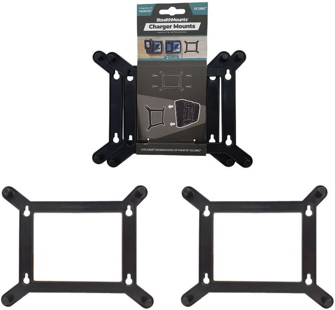 Stealthmounts - Opladerhouder Voor Makita 18v Lxt Snellader Dc18rc - Zwart - 2-pack