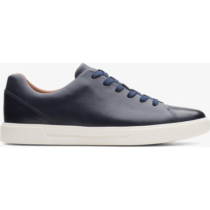 Un Costa Kant Marineblauwe Leren Sneakers