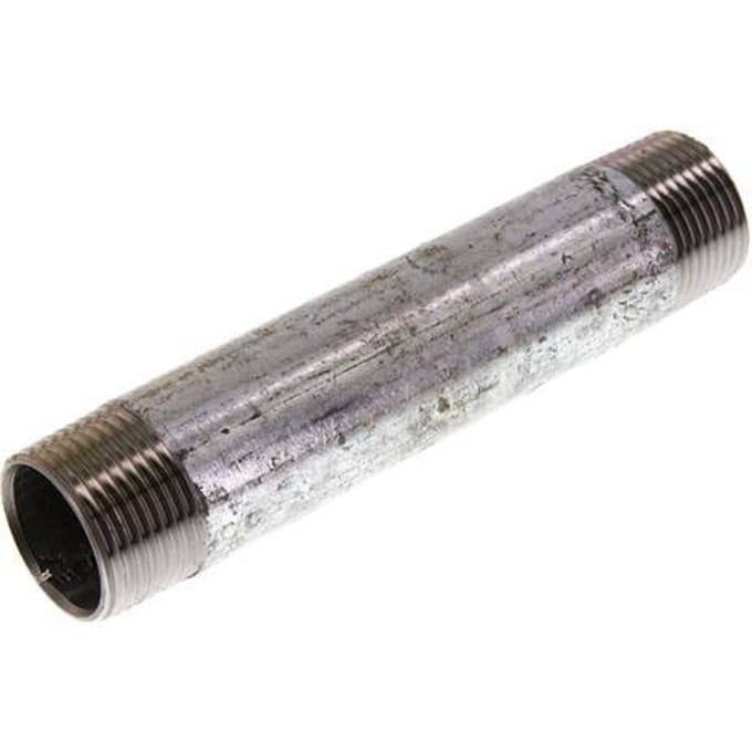 R 1'' Verzinkt Stalen Dubbele Pijpnippel 50 Bar DIN 2982 - 150mm [2 Stuks]