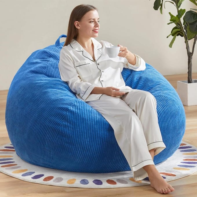 Zitzak - Zitkussen - Ontspannen - Traagschuim vulling - 190 cm - Blauw