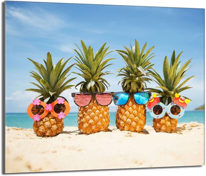 TMK ArtDeko - Snijplank van Gehard Glas - 60x52cm - Ananas