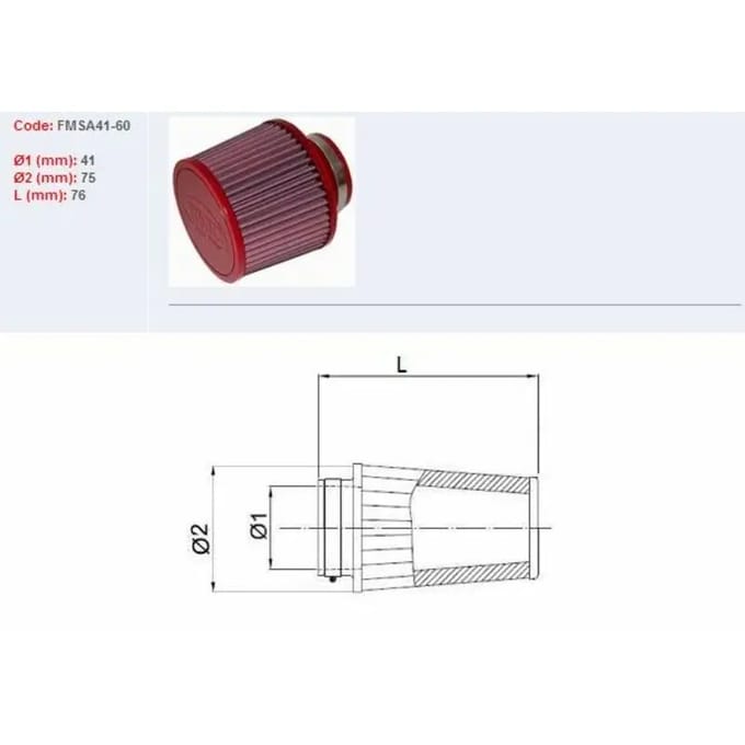 Motorfiets luchtfilter BMC FMSA41 60